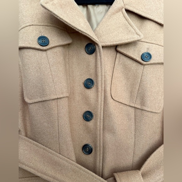 Bagatelle Lined Wool Blend Camel Belted Trench Coat Size 1X - Picture 9 of 13